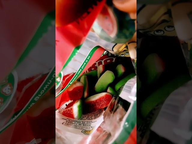 HARIBO WATERMELON GUMMY #asmr #shorts #delicious #usa #closeup