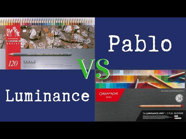 Caran D'ache Luminance Colored Pencils ~vs~ Caran D'ache Pablo Colored Pencils - Comparison Review