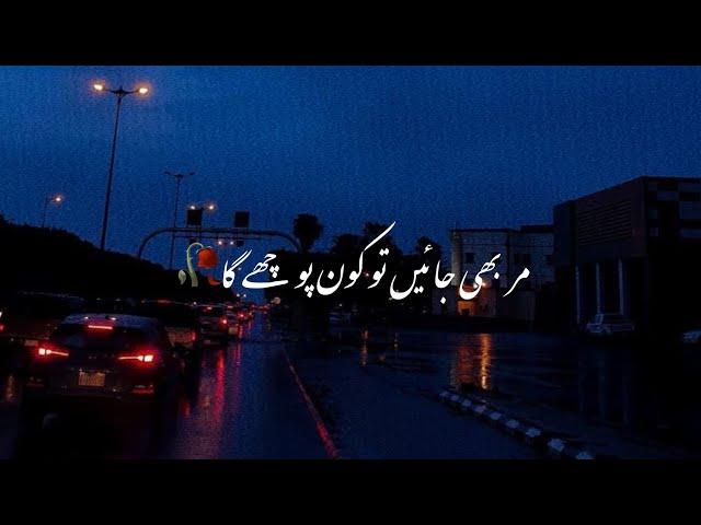 Very Sad Poetry Status | Sad Urdu Shayari Whatsapp Status | Saeed Khan Poetry Status