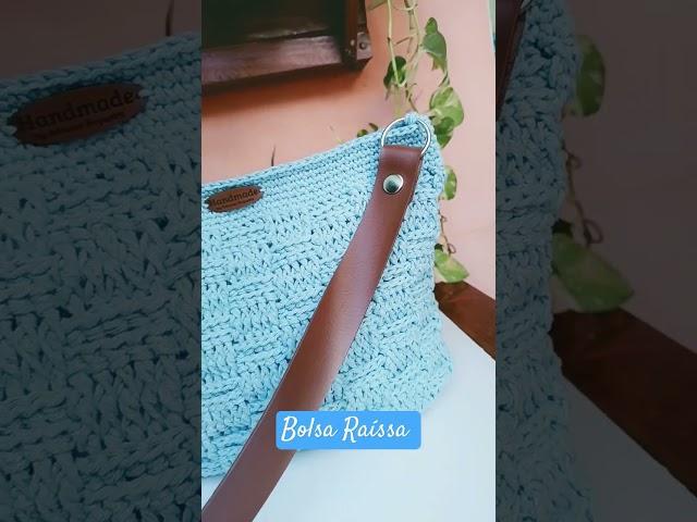 Bolsa Raíssa 🩵 Aula disponível no canal! #bolsadecroche #crochet