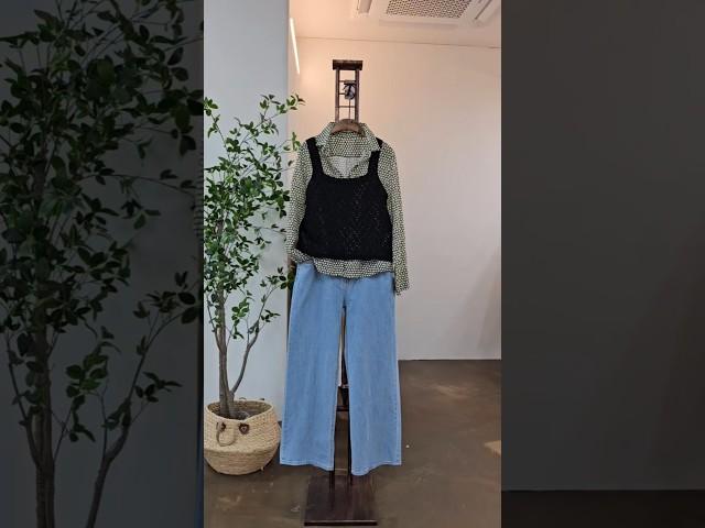 레이스니트탑(뷔스티에조끼/250515) #fashion #중년패션코디 #4060