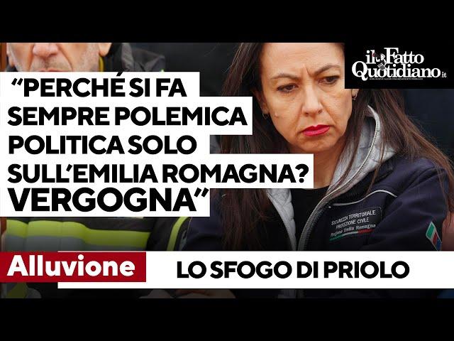 Alluvione, lo sfogo di Priolo: "Perché si fa sempre polemica politica solo sull'Emilia Romagna?"