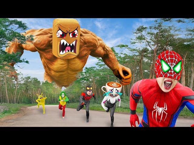 Spider-Man Into The Spider-Verse | Giant Bread Monster is Out of Control! Can Team Spider Escape?