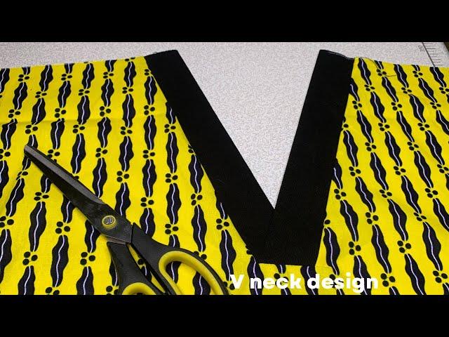 How to cut and sew V neck line design