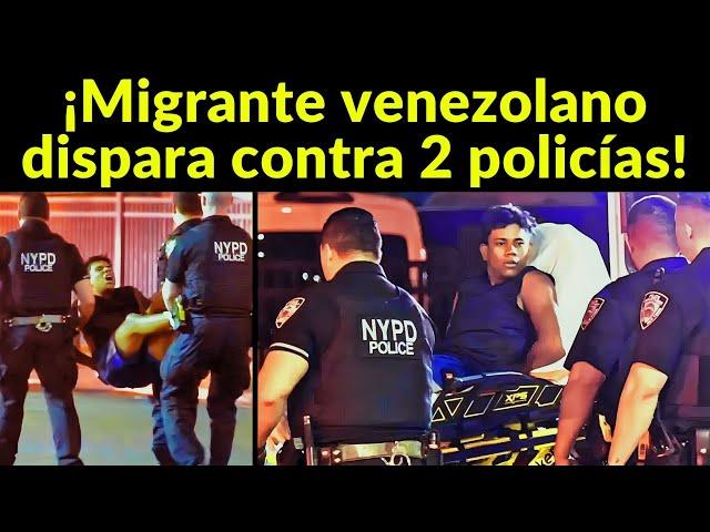 ¡ESCÁNDALO! Migrante venezolano dispara contra 2 policías en Nueva York