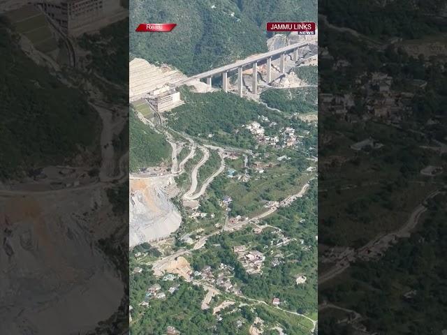 Aerial View Of Indian Railway's Udhampur-Srinagar-Baramulla-Rail Link (USBRL) project