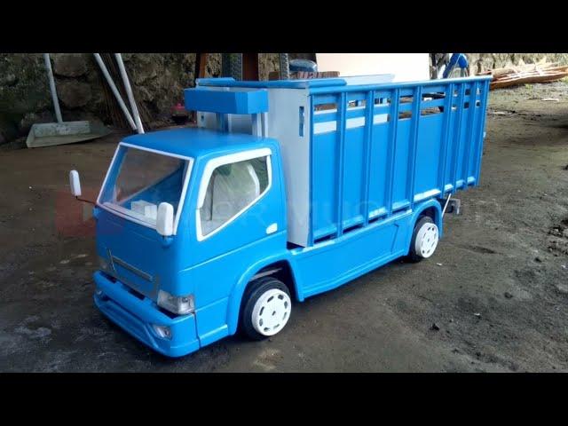 BARU RILIS..!!! MINIATUR TRUK CANTER OLENG BLUE SERIES HARGA MURAH MERIAH BONUS TERPAL