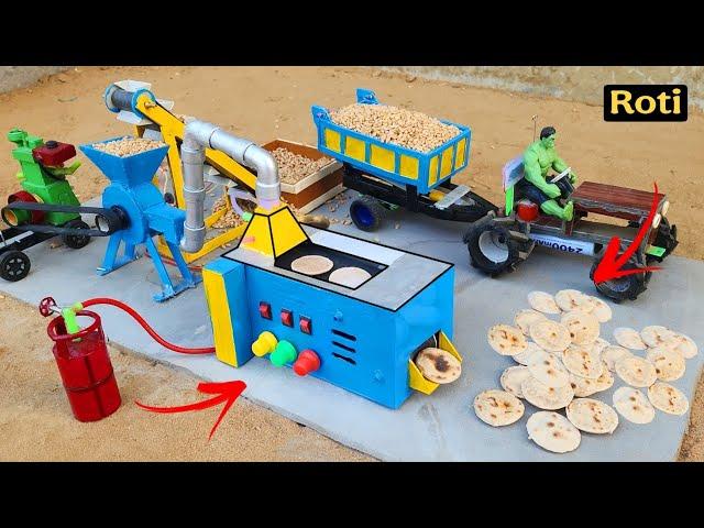 DIY Mini automatic roti/chapati maker machine with generator flour mill | Science project