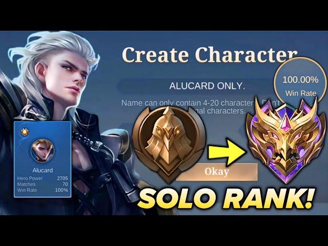 100% WIN RATE FROM WARRIOR TO MYTHIC SOLO RANK - ALUCARD ONLY!!  (hardest challenge)