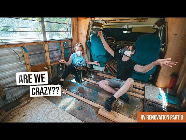 RV Renovation - We Completely Rebuilt Our Floor!  Longest Project Yet (Ep. 8)