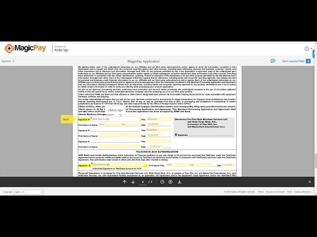 How to Electronically Sign a MagicPay Merchant Application (Adobe Sign)