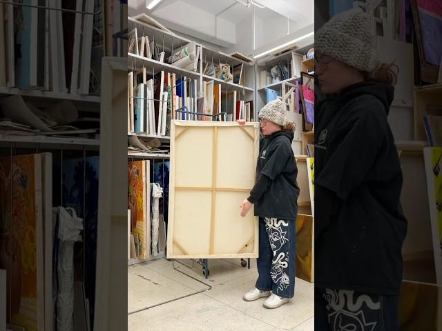 How to stretch a canvas, sort of.. #shorts #painting #paint #art