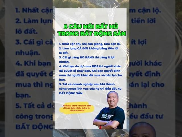 5 Câu Nói Bất Hủ Trong Bất Động Sản #batdongsan