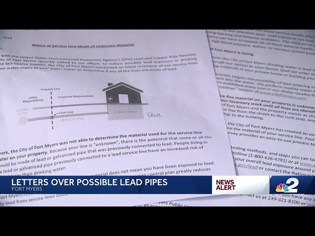 Fort Myers residents receive letters over possible lead pipes