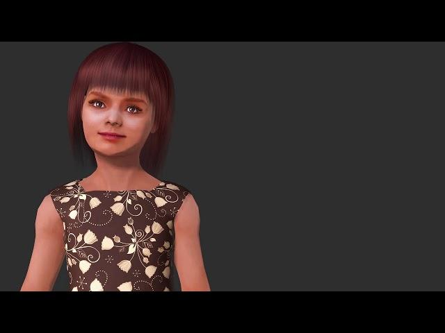 Dress for girls. Made in Blender and iClone