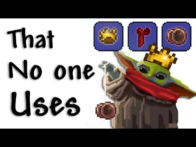 Beating Terraria with items no one uses.