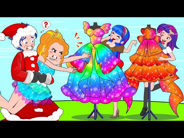 Princess Dress Up: Christmas gifts story  - Hilarious Cartoon Animation