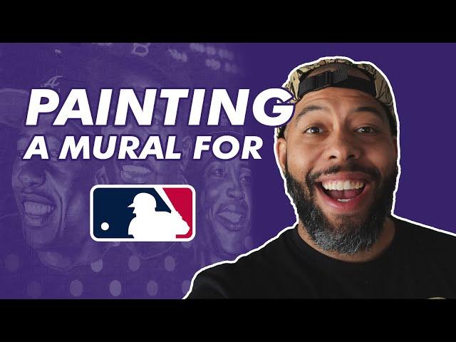 I got to paint a HUGE mural for Major League Baseball!!! Jackie Robinson, Hank Aaron, Willie Mays!