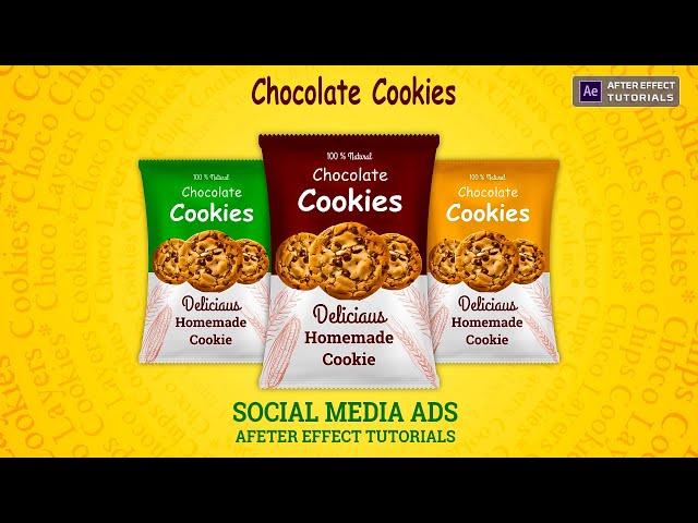 Create Chocolate Cookies Ads in after effect | Product animation | After effect tutorials