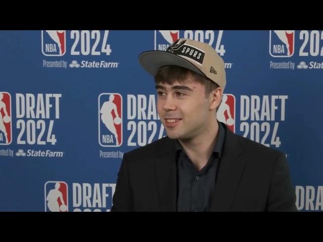 Juan Nunez San Antonio Spurs VERY FIRST INTERVIEW - NBA DRAFT NIGHT 2024