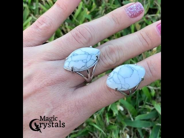 Howlite Natural Stone Ring - Howlite Jewelry - MagicCrystals.Com