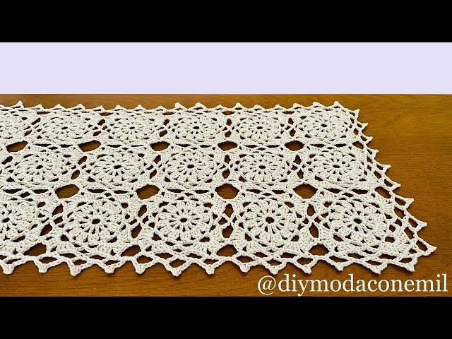 Como tejer tapete mantel o camino de mesa a crochet fácil paso a paso