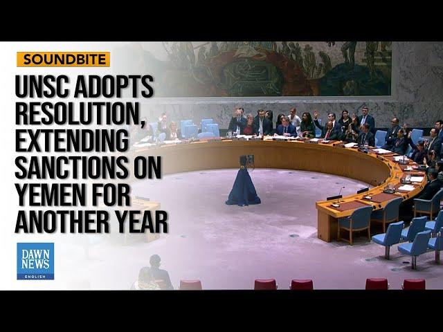 UNSC Unanimously Adopts Resolution extending Sanctions on Yemen for Another Year | Dawn News English