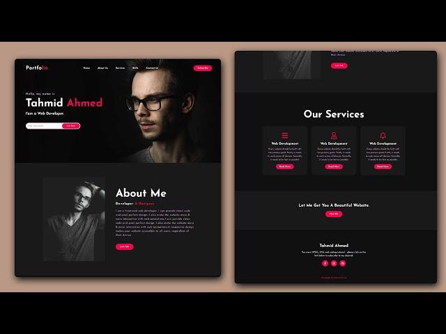 Build a Complete Personal Portfolio Website Using Only HTML And CSS | Pure HTML And CSS