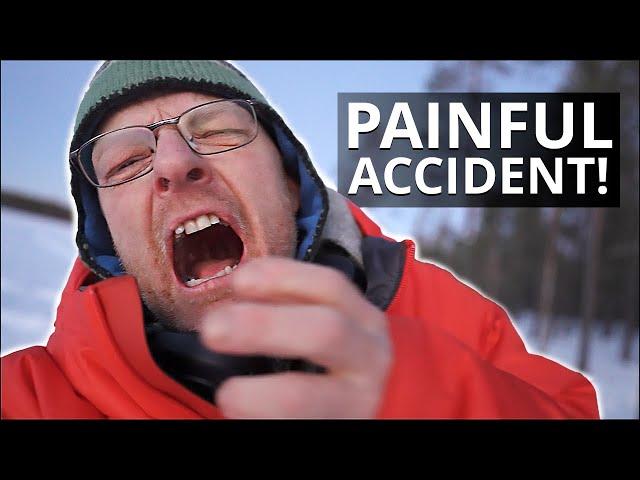 Sprained Ankle in the Outdoors | I Got Stuck Under the Dog Sled