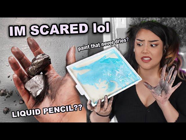 I Tried The WEIRDEST Art Supplies I could find..(liquid pencils, clear paint??)