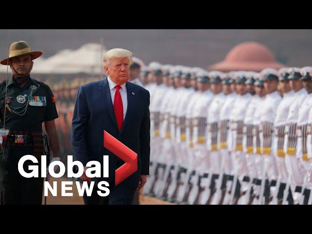 Trump welcomed to India’s presidential palace