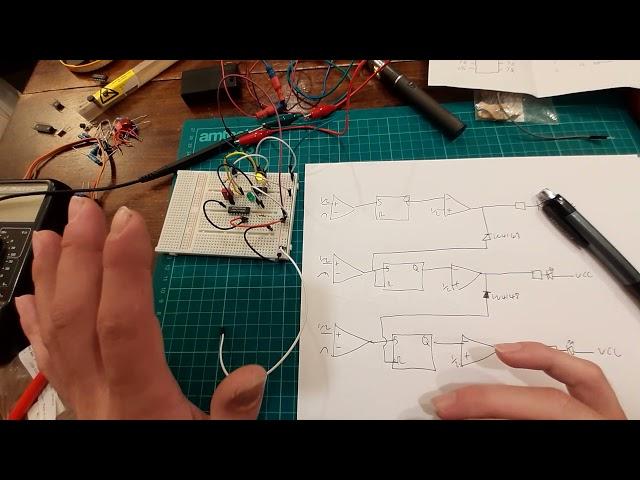 Making a peak and hold VU meter with comparators and SR latches