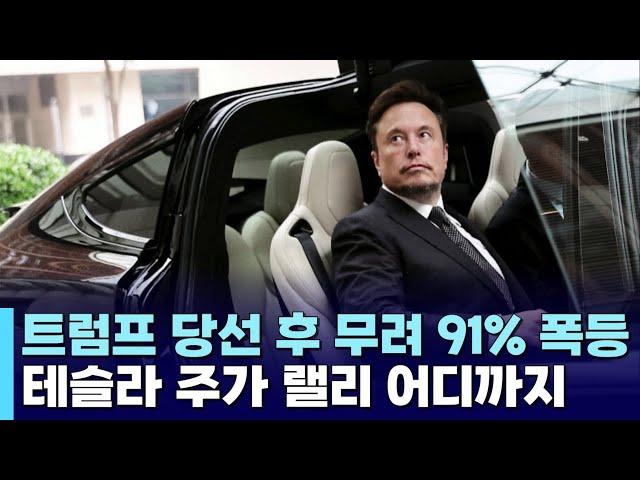 "트럼프 당선 후 무려 91% 폭등"…테슬라 주가 랠리 어디까지