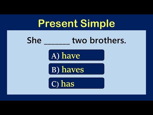 Present Simple | Grammar Test | English Test