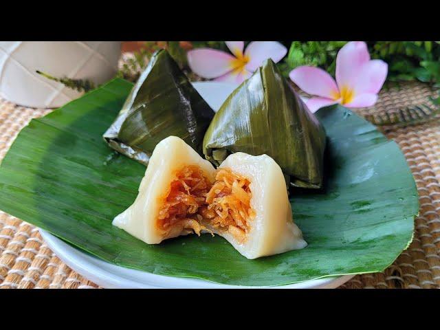 Khao Nom Nap | Khao Nom Tian | Glutinous Rice Cake With Coconut Filling