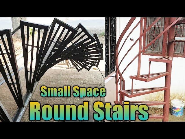 How to Make a Spiral Stairs || Building Metal Outdoor Staircase || Spiral Stair For Small Space