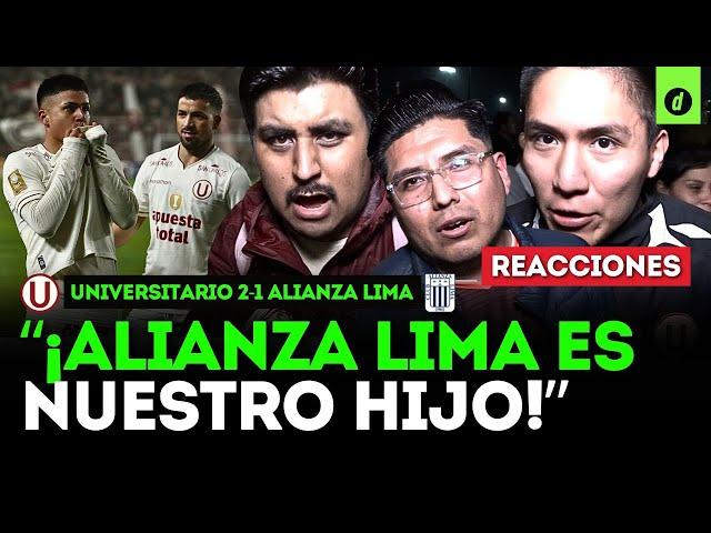 "GRANDE HAY UNO SOLO": REACCIONES de HINCHAS de la U tras UNIVERSITARIO 2-1 ALIANZA LIMA | Depor