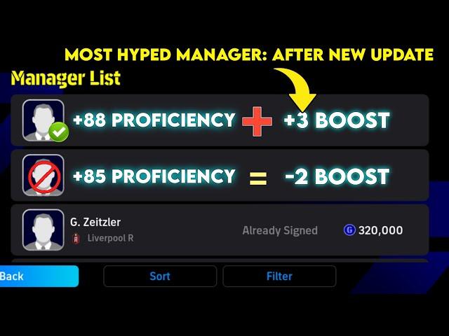 HOW TO USE MOST HYPED MANAGER AFTER THE NEW UPDATE || EFOOTBALL 2024 MOBILE