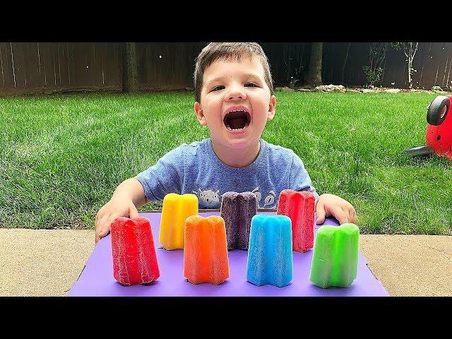 LEARN COLORS with ICE CREAM Popsicles and Caleb & Mommy! Learn Colours for Kids!