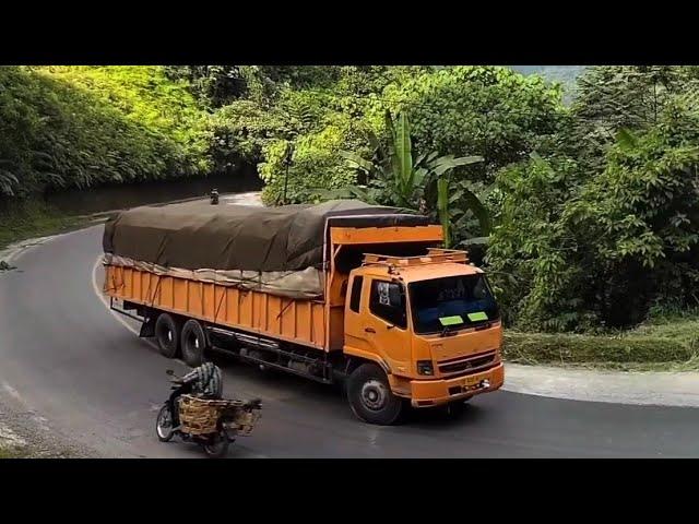 TRUCK FUSO FIGHTER TRONTON MEDAN LIBAS SEMUA TANJAKAN BOROS SOLAR LINTAS SUMATERA MUATAN 36 TON