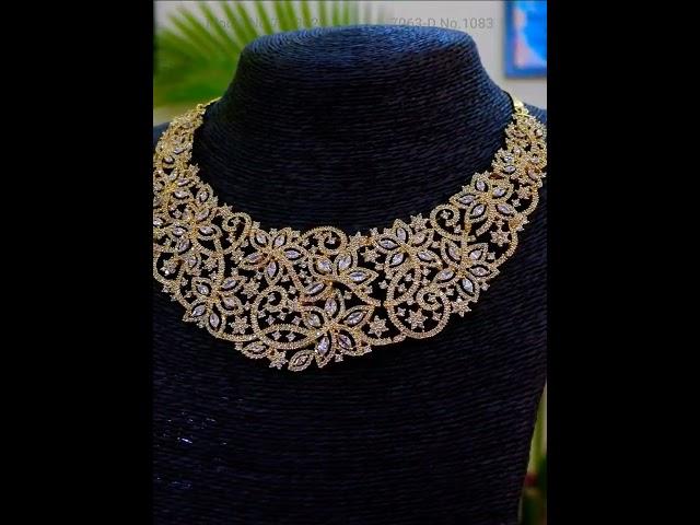 Ad necklace| pattern work | Light weight Cz Jewellery| Unique designs| Export Quality Zirconia|