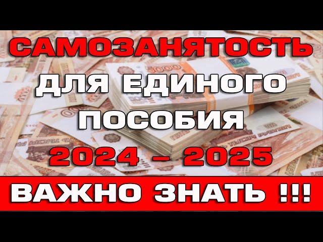 Самозанятость для Единого пособия 2024 - 2025 Что нужно знать