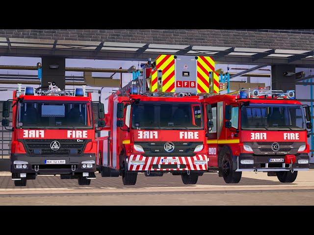 Emergency Call 112 - UK Fire Brigade Truck and Firefighters Responders on Duty! 4K