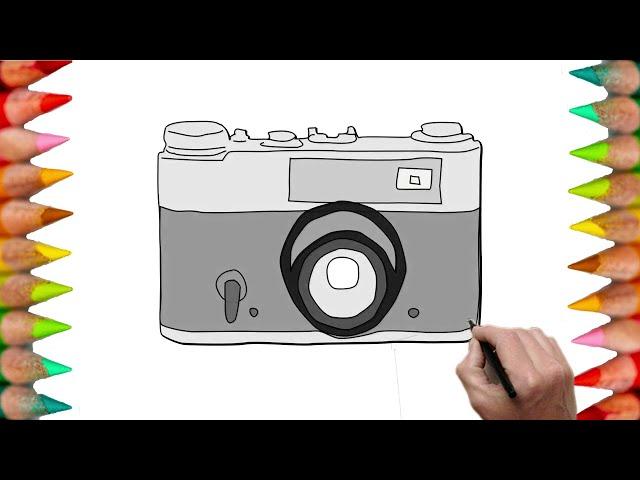 how to draw camera step by step