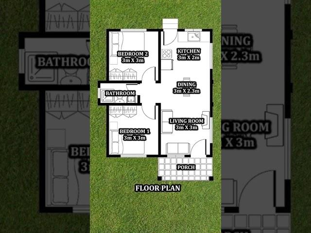 Floor Plan | 2 Bedrooms #floorplan #housedesign #houseplan