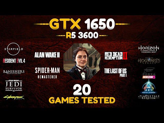 GTX 1650 + Ryzen 5 3600 : 20 Games Tested in 2024