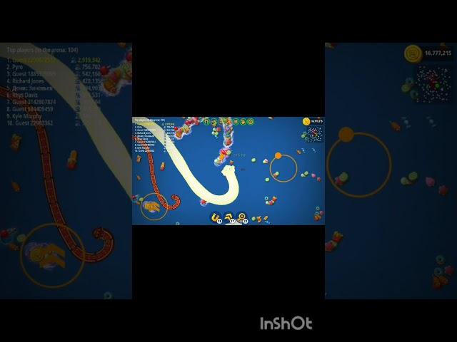 Worms zone.io slither giant snake  best gameplay #shorts #snakegame #wormszoneio