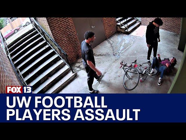 Cameras capture UW football players assaulting bicyclist | FOX 13 Seattle