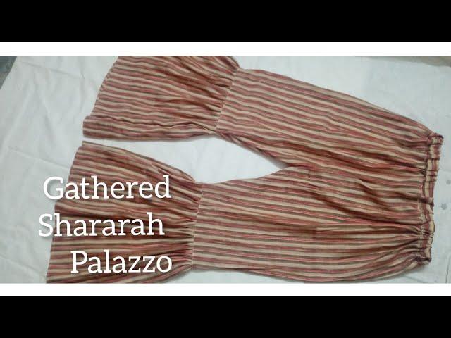 Gathered shararah palazzo || for beginners || stitching and cutting video || Aminas Smart World