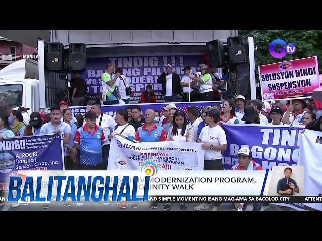 Mga pabor sa PUV modernization program, nagsasagawa ng unity walk | Balitanghali